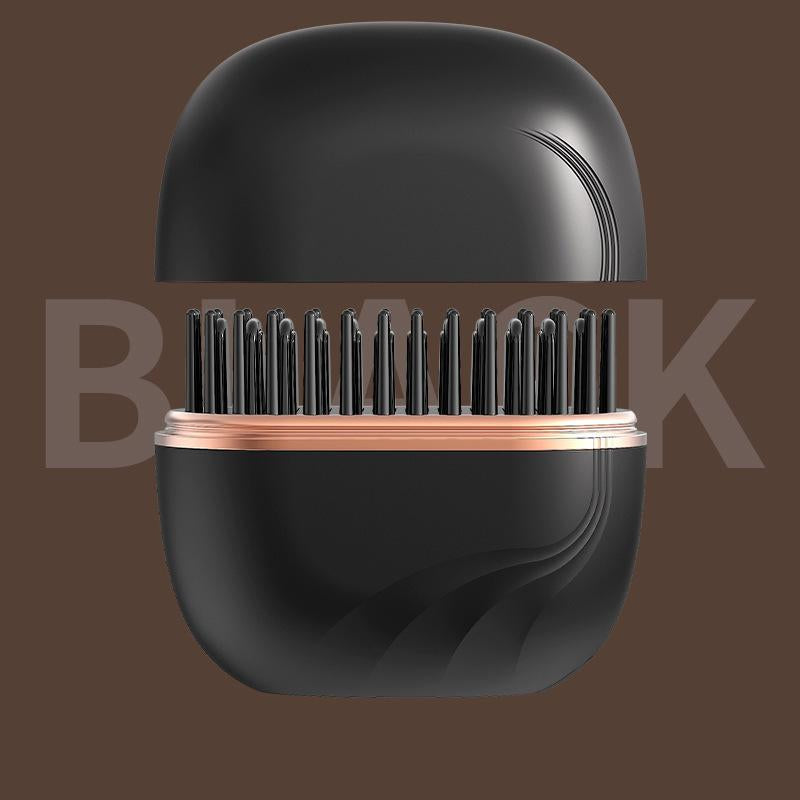 Compact Wireless Straightening Comb Portable USB Charging Travel Essential,Copper Heating Plates for Smooth Styling,Portable Hair Styler Fashionable Modern Design Mini Hair Straightener Brush Heated Comb