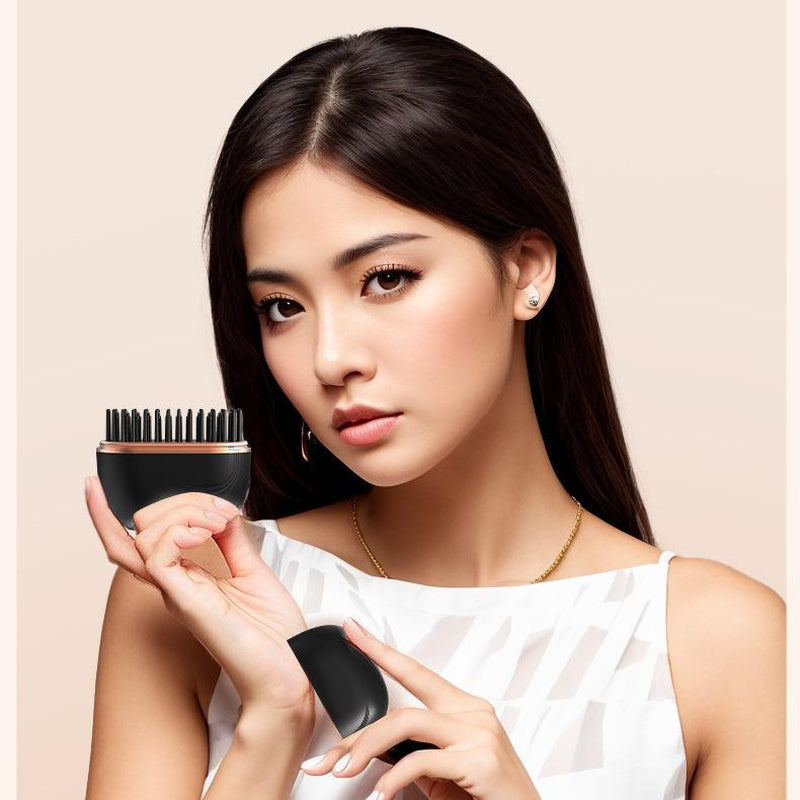 Compact Wireless Straightening Comb Portable USB Charging Travel Essential,Copper Heating Plates for Smooth Styling,Portable Hair Styler Fashionable Modern Design Mini Hair Straightener Brush Heated Comb